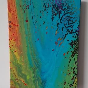 Pride Collection 2022 "D" Original Paint Pour Painting